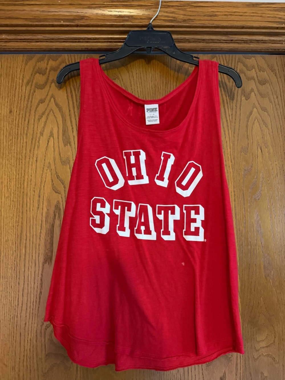 PINK Ohio State Red Women's Tank Top - University Lettering